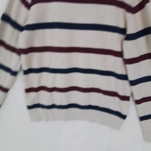 Children's Place Cotton Crew Neck Knit‎ Sweater Size Large in Tan w/ Stripes - Picture 7 of 9